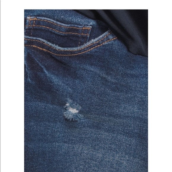 Maternity Denim Bermuda Shorts with Full Panel - Picture 4 of 6